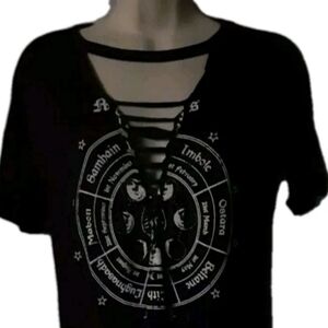 OCCASSION Zodiac Graphic Tshirt Womans Size M Black NWT